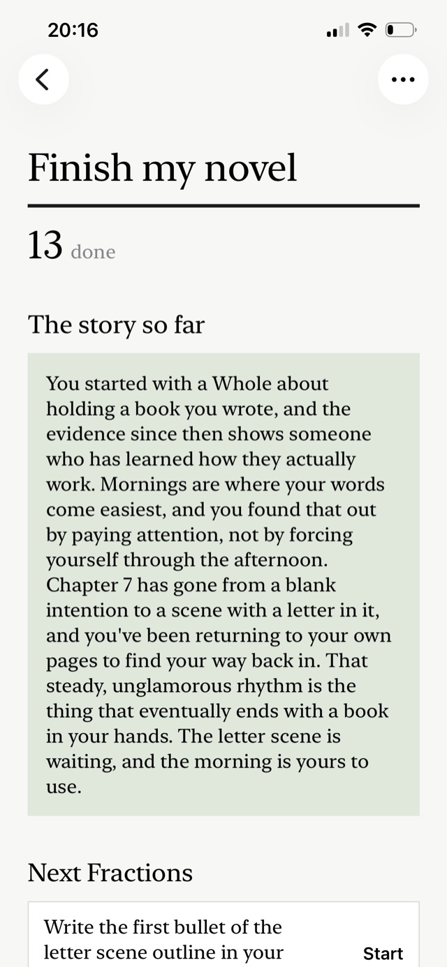A Whole, with its next Fractions and what it's about